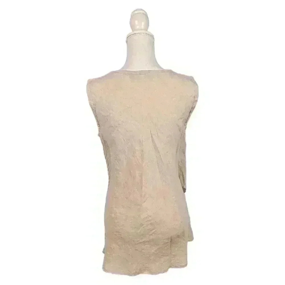 MARILIU MODA Woman's BEIGE/NUDE Shirt TUNIC Multi Layer Texture ITALY size Med - Picture 9 of 10